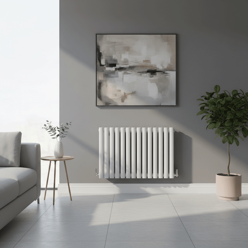 Elegant Rondy 600mm White Horizontal Designer Radiator Single & Double Panel