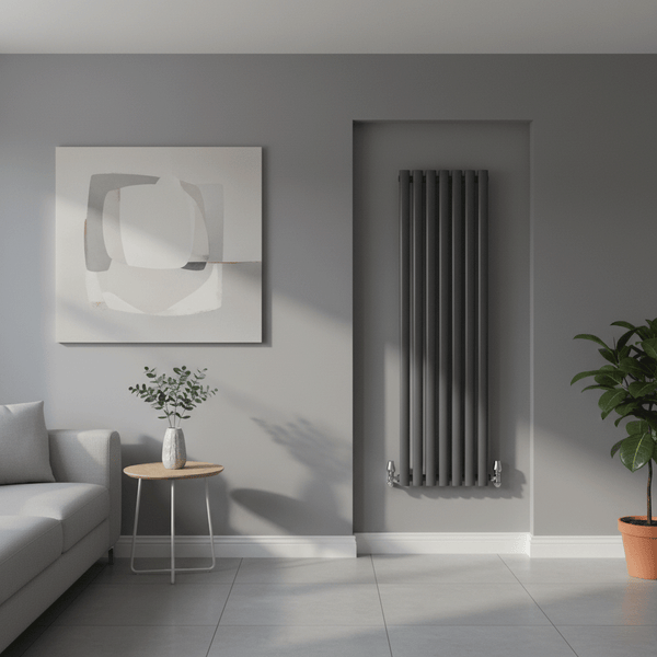 Elegant Rondy 600mm Anthracite Vertical Designer Radiator Single & Double Panel