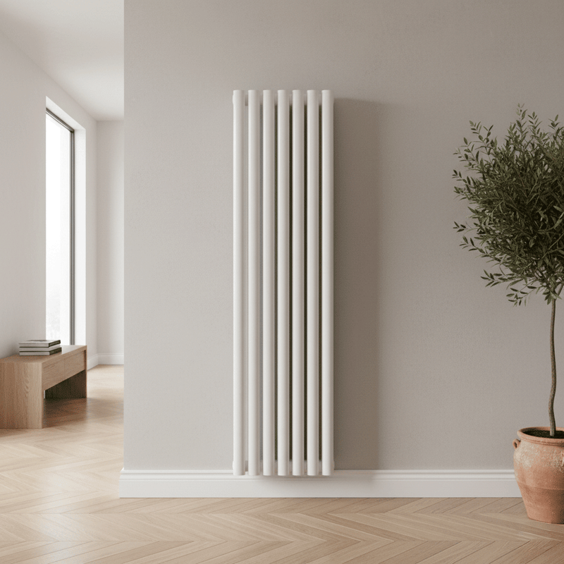 Elegant Rondy 1800mm White Vertical Designer Radiator Single & Double Panel