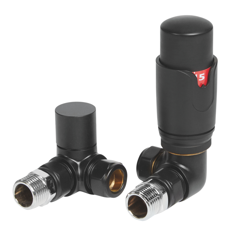trv corner valve black