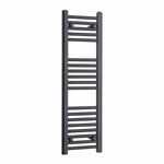 Without Valves 1000 mm High 300 mm Wide Black Towel Rail Central Heating