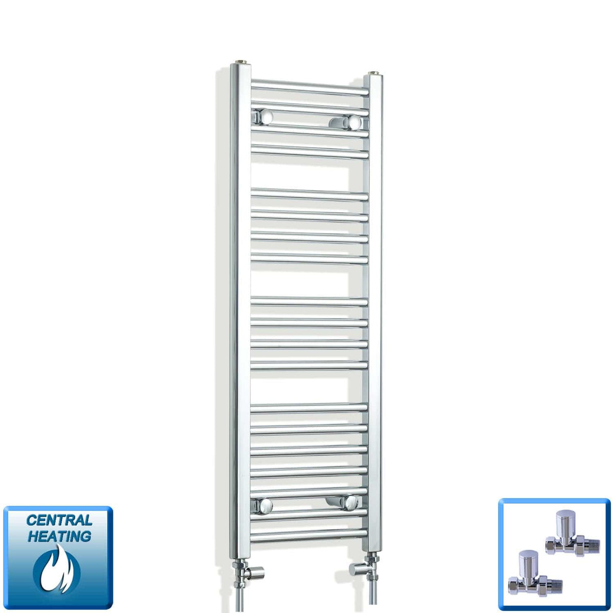 1000 mm High x 300 mm Wide Heated Straight Towel Rail Chrome