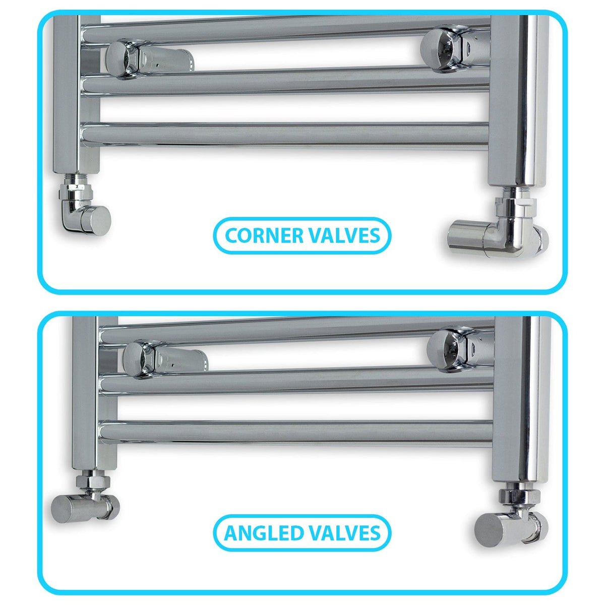 1000 mm High x 300 mm Wide Heated Straight Towel Rail Chrome