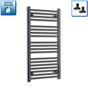 1000 mm High x 450 mm Wide Heated Towel Radiator Flat Black