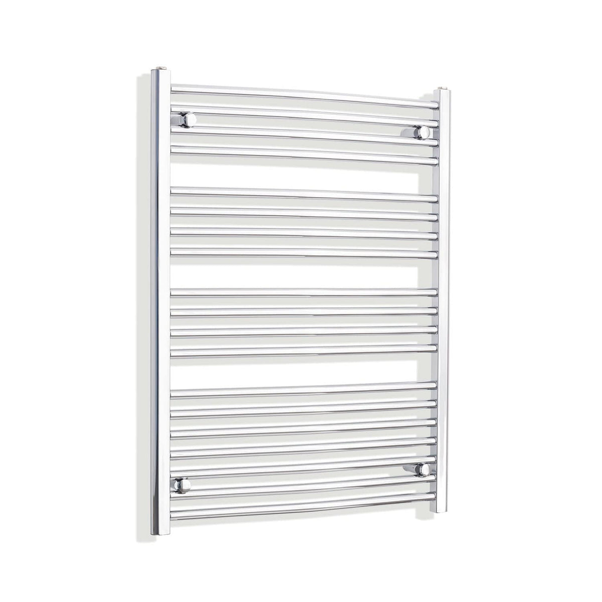 Without Valves 1000 mm High x 750 mm Wide Heated Curved Towel Rail Radiator Chrome