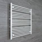 Without Valves 1000 x 1000 Heated Towel Rail Radiator Flat White Central Heating