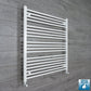 With Angled Valves 1000 x 1000 Heated Towel Rail Radiator Flat White Central Heating