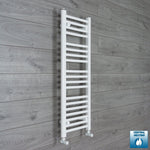 With Angled Valves 1000 x 300 Heated Towel Rail Radiator Flat White