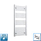 Straight / With Angled Valves 1000 x 400 Heated Flat or Curved Towel Radiator Chrome