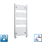 Straight / With Straight Inline Valves 1000 x 400 Heated Flat or Curved Towel Radiator Chrome