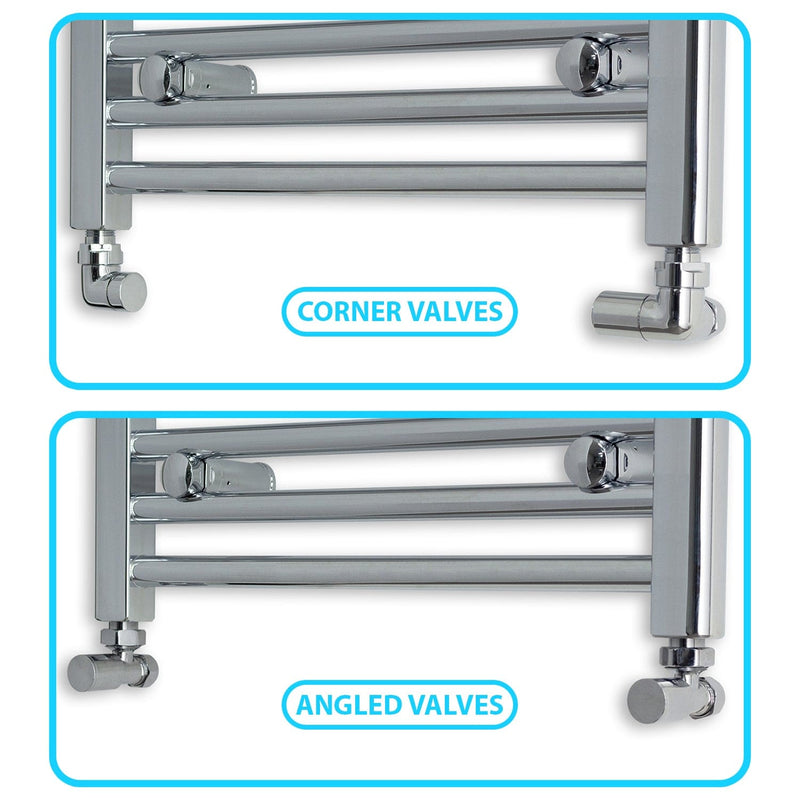 1000 x 500 Heated Flat or Curved Towel Radiator Chrome