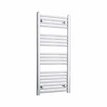 Straight / Without Valves 1000 x 500 Heated Flat or Curved Towel Radiator Chrome