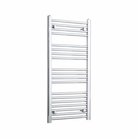 Chrome towel radiator 500mm wide outlet