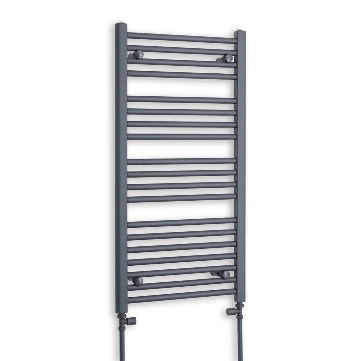 With Straight Inline Valves 1000 x 500 Straight Anthracite Sand Grey Towel Rail Central Heating