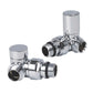 With Corner Valves 1000 x 550 Heated Straight Towel Radiator Chrome