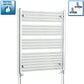 With Straight Inline Valves 1000 x 750 Heated Straight Towel Rail Radiator Chrome