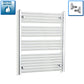 With Angled Valves 1000 x 850 Heated Straight Towel Rail Radiator Chrome