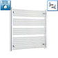 With Angled Valves 1000 x 950 Heated Straight Towel Rail Radiator Chrome