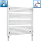 With Straight Inline Valves 1000 x 950 Heated Straight Towel Rail Radiator Chrome
