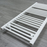 White Heated Towel Rail Dimensions - 600mm Pipe Centre, 650mm Overall Width