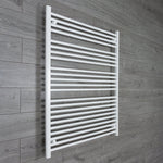 Without Valves 1200 mm High x 1000 mm Wide Heated Towel Radiator Flat White