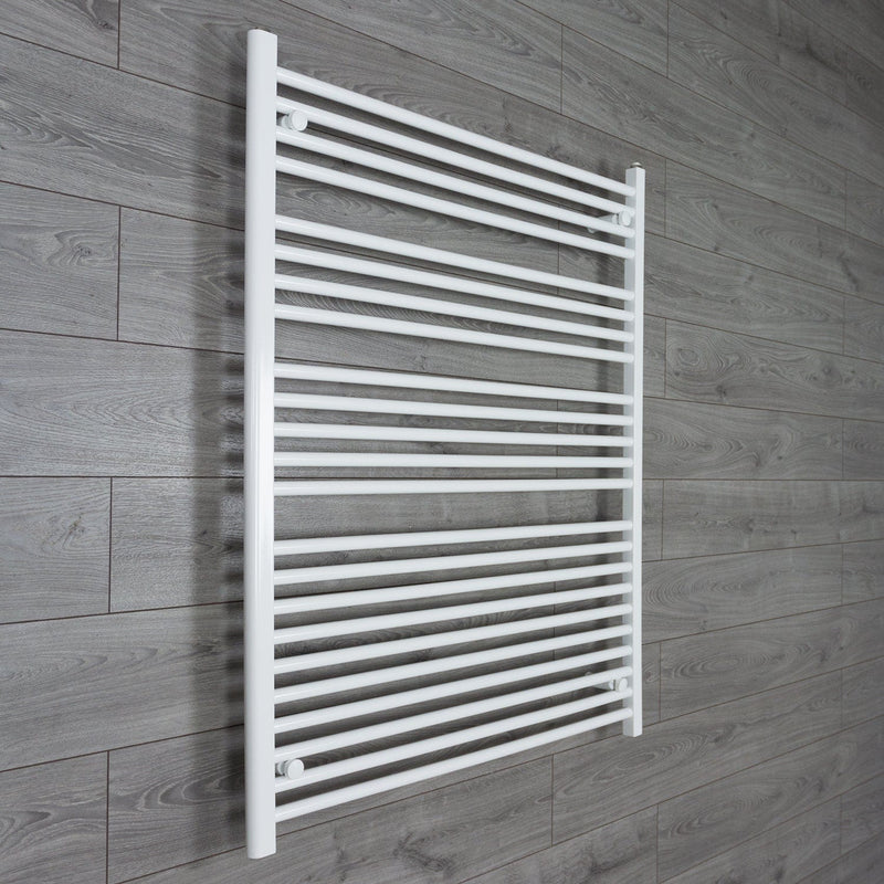 Without Valves 1200 mm High x 1000 mm Wide Heated Towel Radiator Flat White