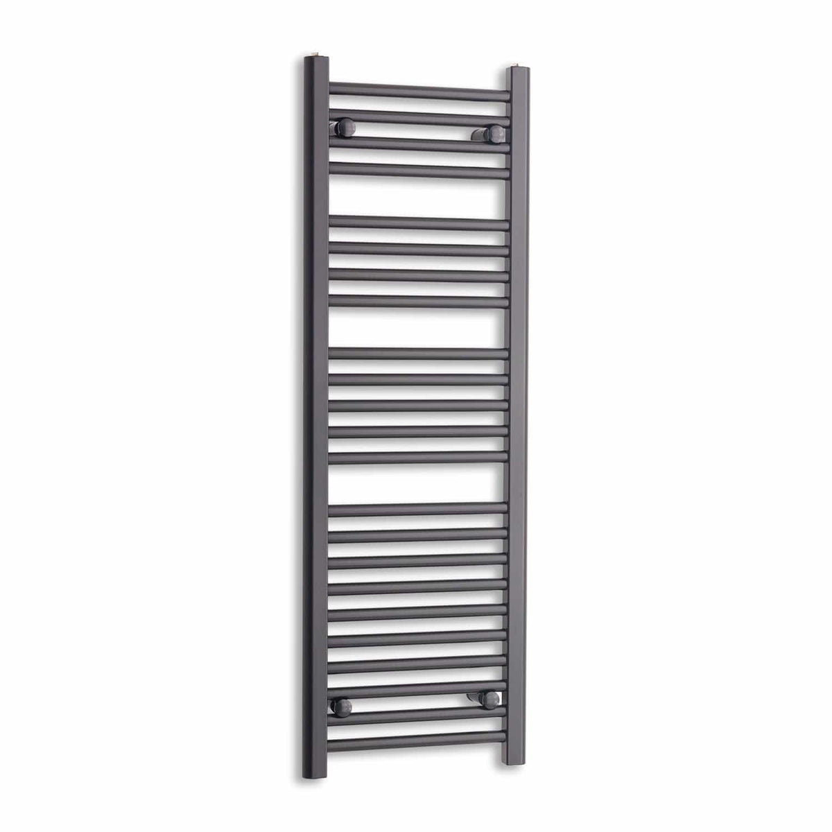 Without Valves 1200 mm High x 400 mm Wide Heated Towel Radiator Flat Black