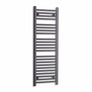 Without Valves 1200 mm High x 400 mm Wide Heated Towel Radiator Flat Black