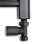 Matt Black Heated Towel Rail Dimensions - 450mm Pipe Centre, 500mm Overall Width