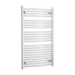 Without Valves 1200 mm High x 700 mm Wide Heated Curved Towel Rail Radiator Chrome