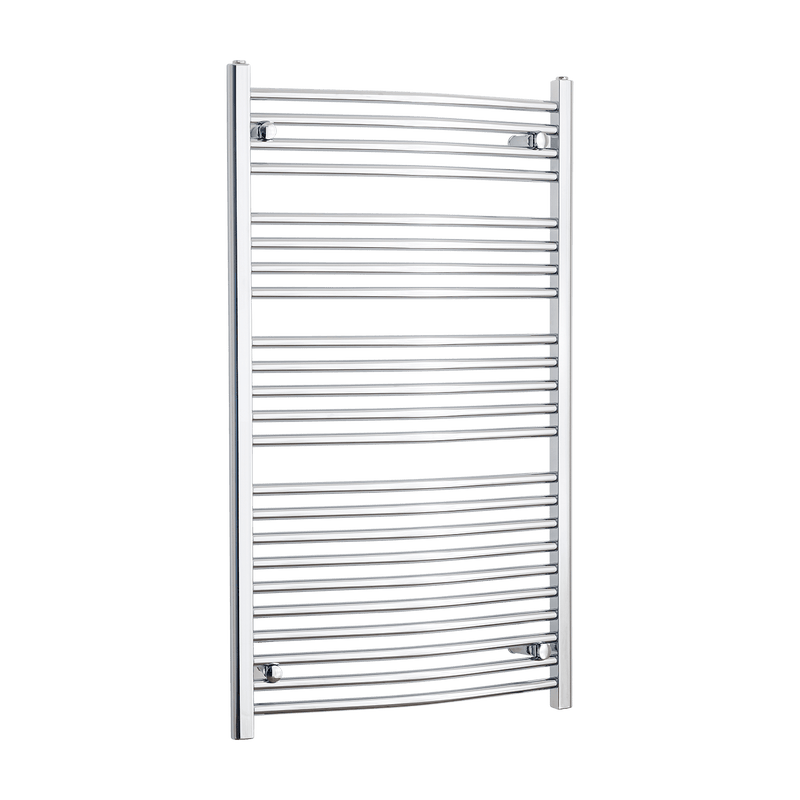 Without Valves 1200 mm High x 700 mm Wide Heated Curved Towel Rail Radiator Chrome