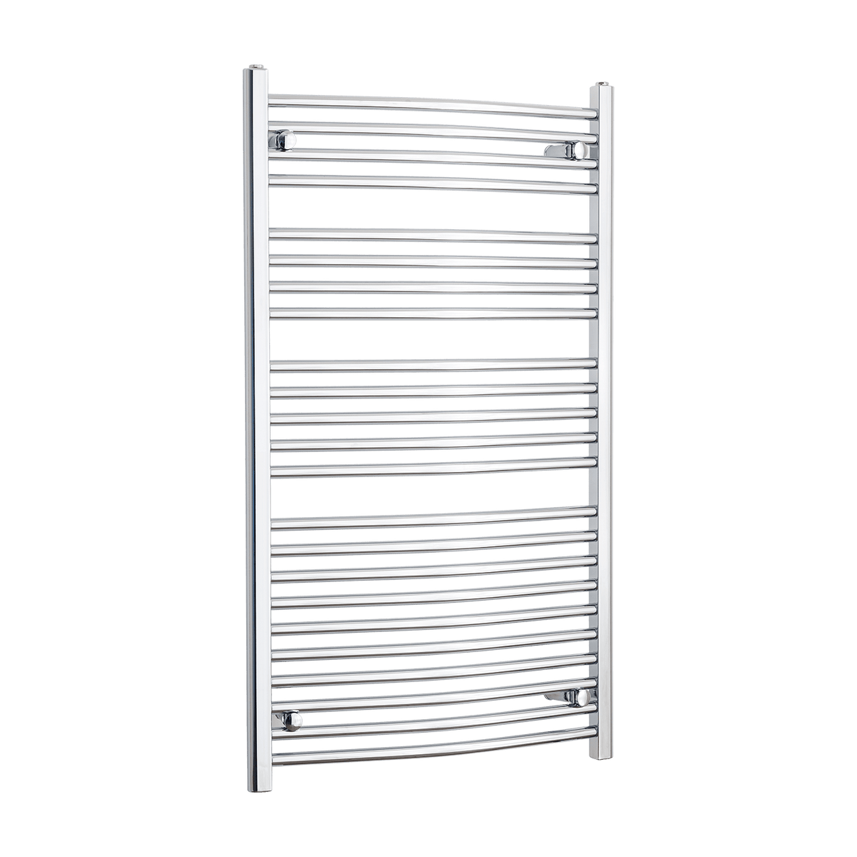 Without Valves 1200 mm High x 700 mm Wide Heated Curved Towel Rail Radiator Chrome