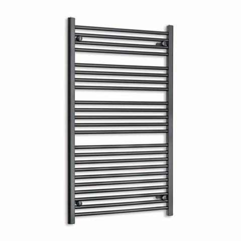 Without Valves 1200 mm High x 700 mm Wide Heated Towel Radiator Flat Black