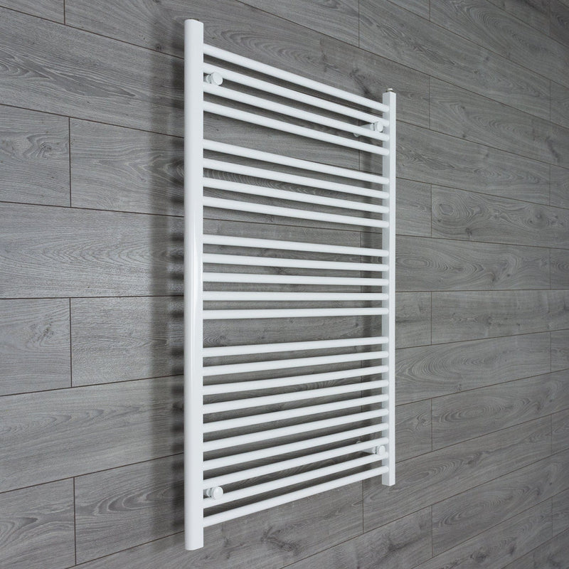 Without Valves 1200 mm High x 900 mm Wide Heated Towel Rail Radiator Flat White