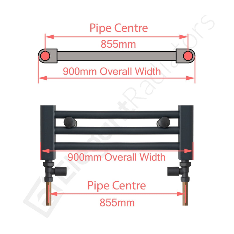 1200 mm High x 900 mm Wide Heated Towel Rail Radiator Flat White