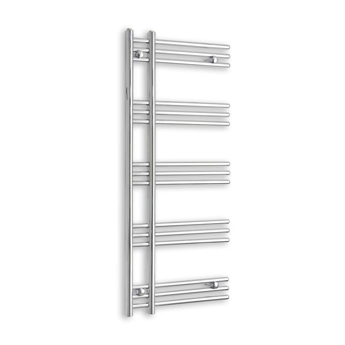 Without Valves 1200 x 500 Difta Heated Towel Rail Radiator Flat Chrome