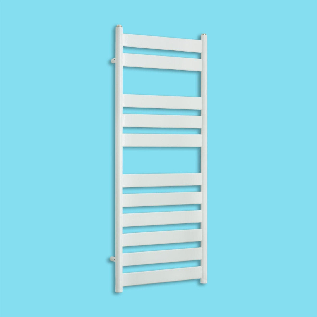 Without Valves 1200 x 500 White Heated Flat Panel Towel Radiator Central Heating