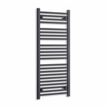 Matt Black Heated Towel Rail Dimensions - 500mm Pipe Centre, 550mm Overall Width