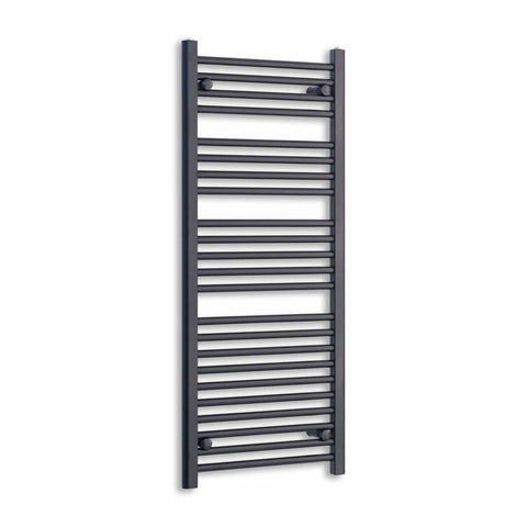 Without Valves 1200 x 550mm Wide Flat Black Towel Radiator