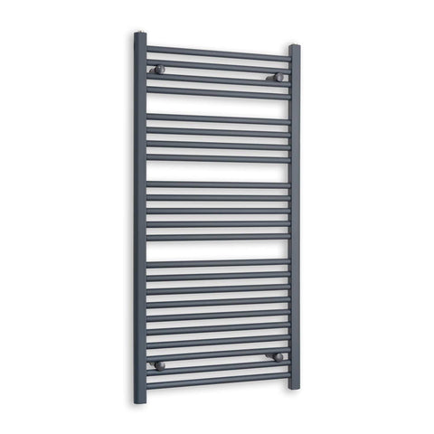 Without Valves 1200 x 600 Heated Straight Anthracite-Sand Grey Towel Rail