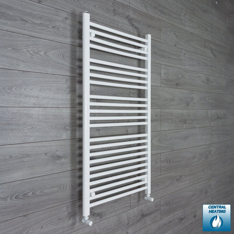 With Angled Valves 1200 x 700 Heated Towel Rail Radiator Flat White Central Heating