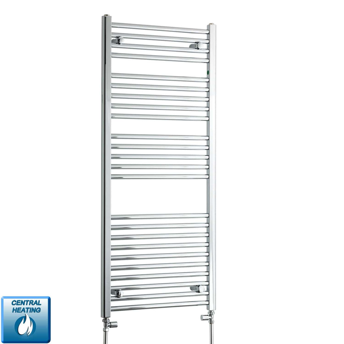 With Straight Inline Valves 1300 x 550 Heated Flat Towel Radiator Chrome Central Heating