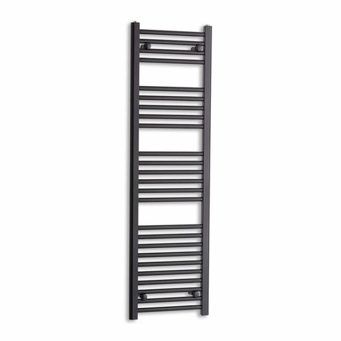 Without Valves 1400 mm High x 400 mm Wide Heated Towel Radiator Flat Black