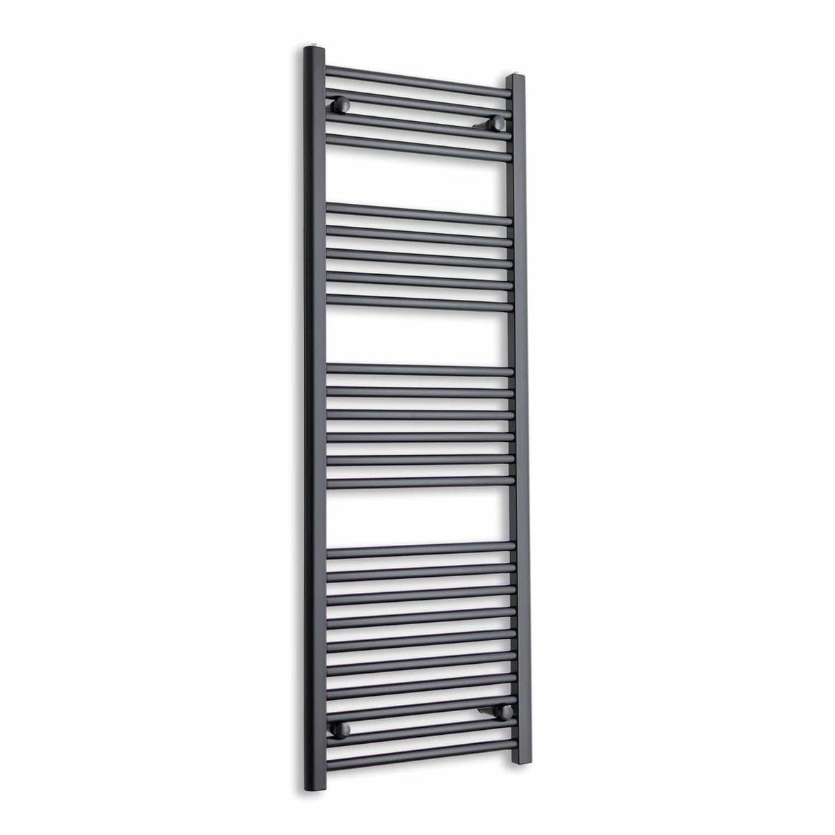 Without Valves 1400 mm High x 450 mm Wide Heated Towel Radiator Flat Black