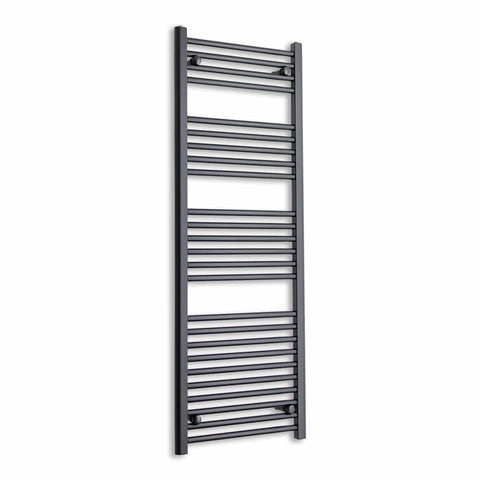 Without Valves 1400 mm High x 450 mm Wide Heated Towel Radiator Flat Black