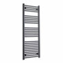 Without Valves 1400 mm High x 600 mm Wide Heated Towel Radiator Flat Black