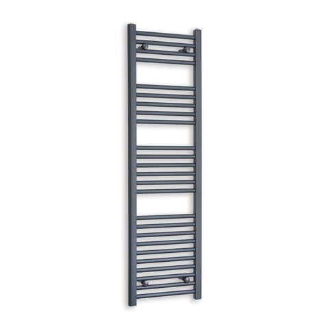 Without Valves 1400 x 400 Heated Straight Anthracite-Sand Grey Towel Rail