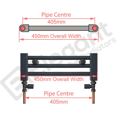 1400 x 450 Heated Straight Towel Rail Radiator Chrome