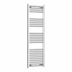 Without Valves 1400 x 450 Heated Straight Towel Rail Radiator Chrome