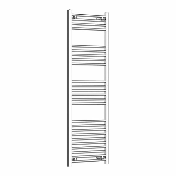 Without Valves 1400 x 450 Heated Straight Towel Rail Radiator Chrome